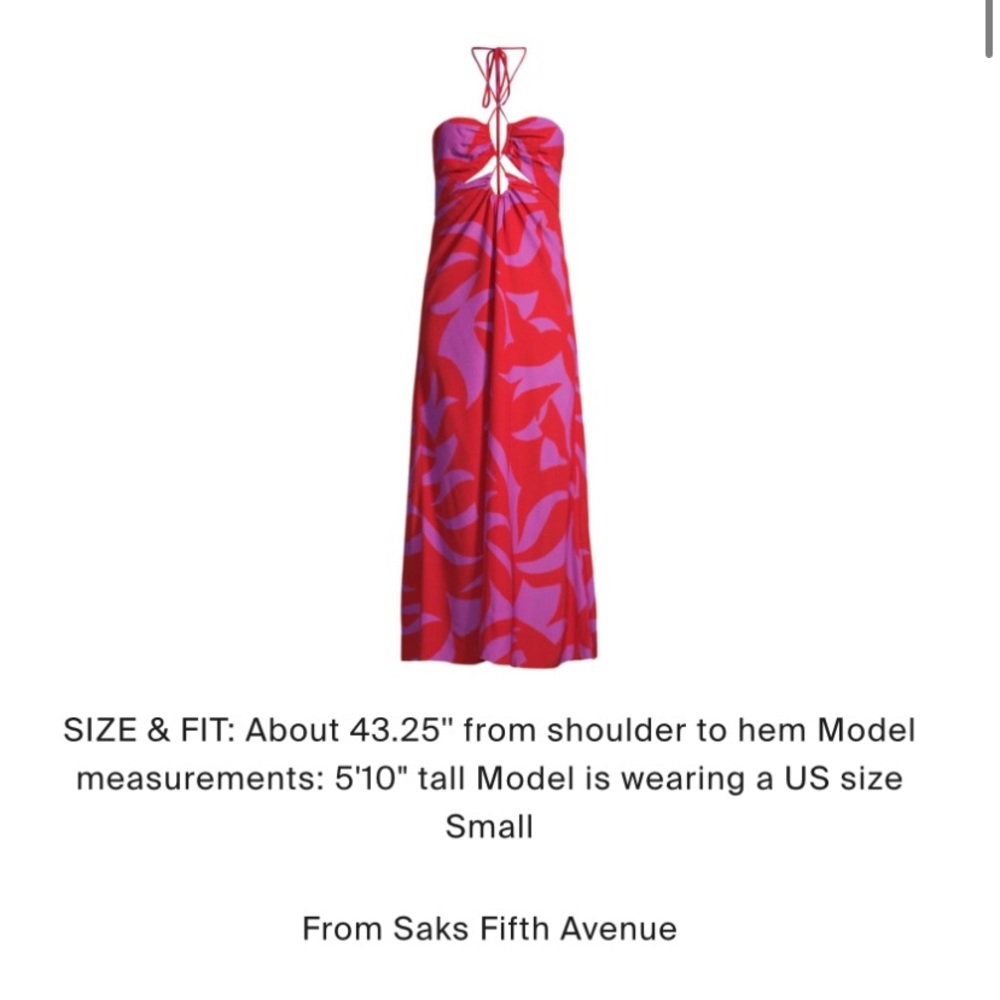 Cala De La Cruz Roge Maxi Midi dress gammi magenta halter cut outs size medium - Picture 6 of 10